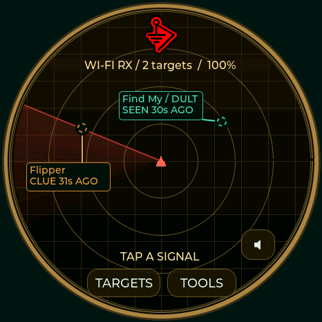 Black, gold and red theme, actual M5Stack render